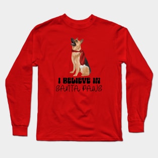 Santa Paws German Shepherd Christmas Long Sleeve T-Shirt